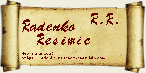 Radenko Resimić vizit kartica